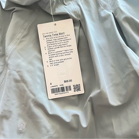 Lululemon Tennis Time Skirt size 4 Silver Blue SVBL - Picture 7 of 7